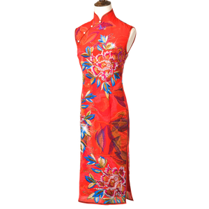 【PEONY】 100% Silk Crystal Cheongsam