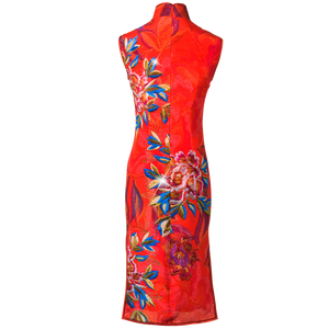 【PEONY】 100% Silk Crystal Cheongsam