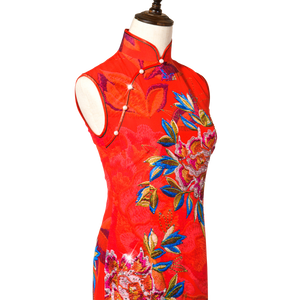 【PEONY】 100% Silk Crystal Cheongsam