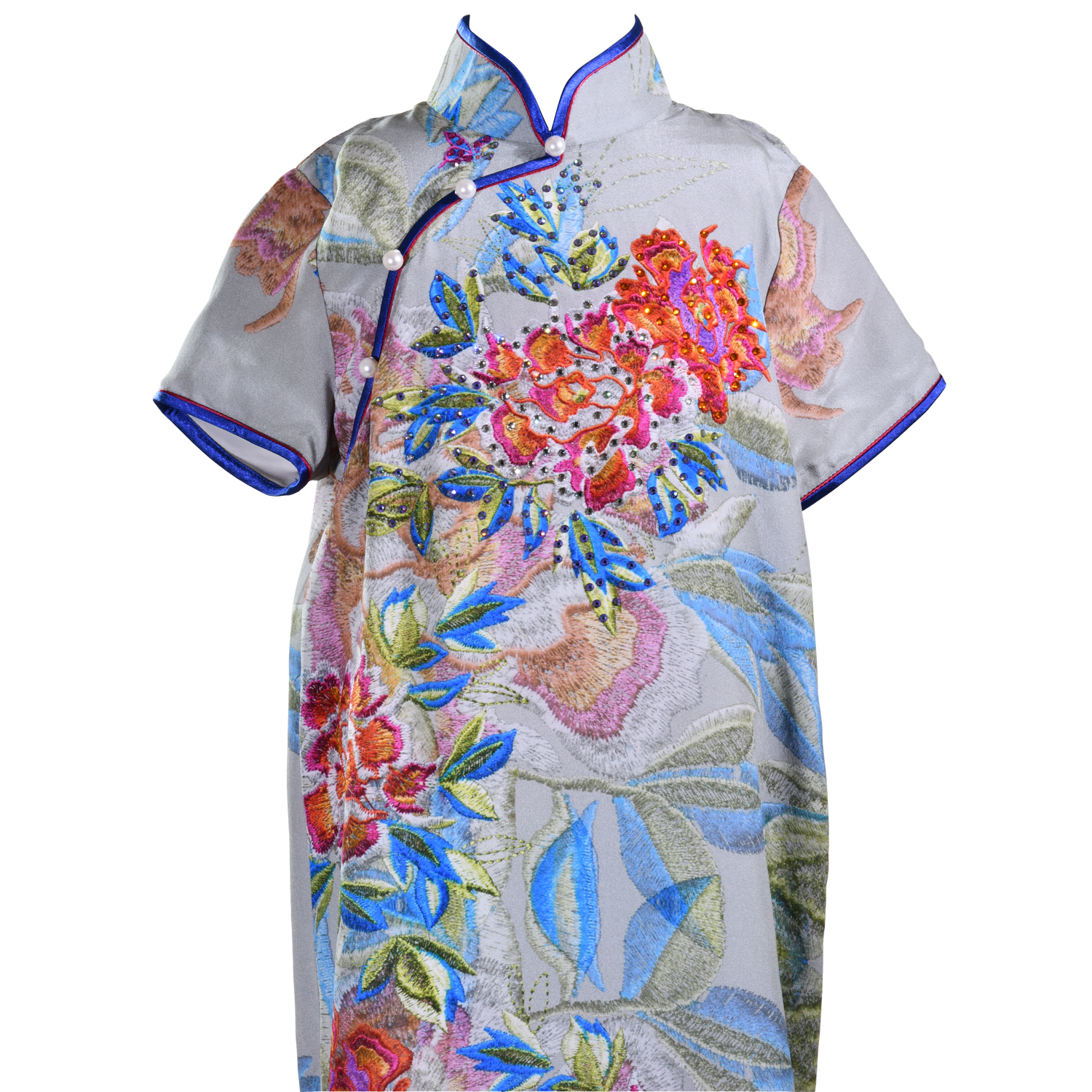 【PEONY】KID 100% Silk Cheongsam with Crystals