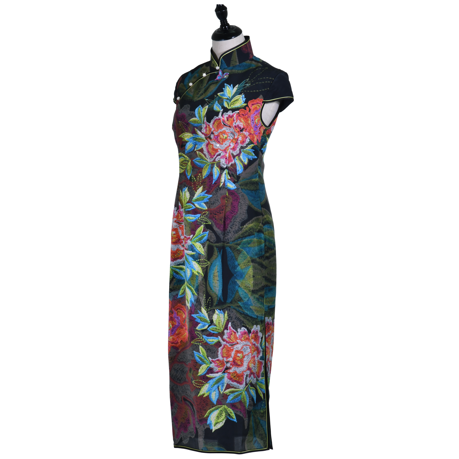 【PEONY】 100% Silk Crystal Cheongsam