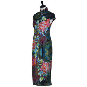 【PEONY】 100% Silk Crystal Cheongsam