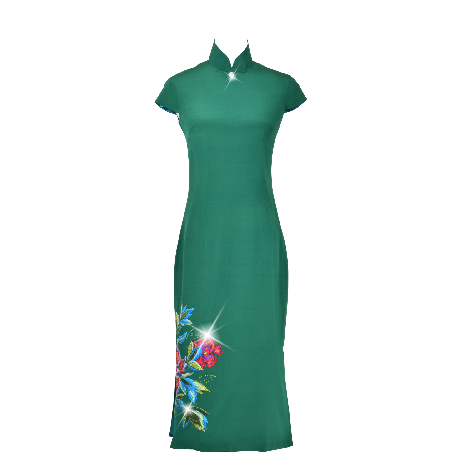 【PEONY】 100% Silk Crystal Cheongsam