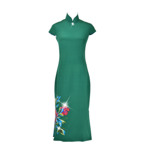 【PEONY】 100% Silk Crystal Cheongsam