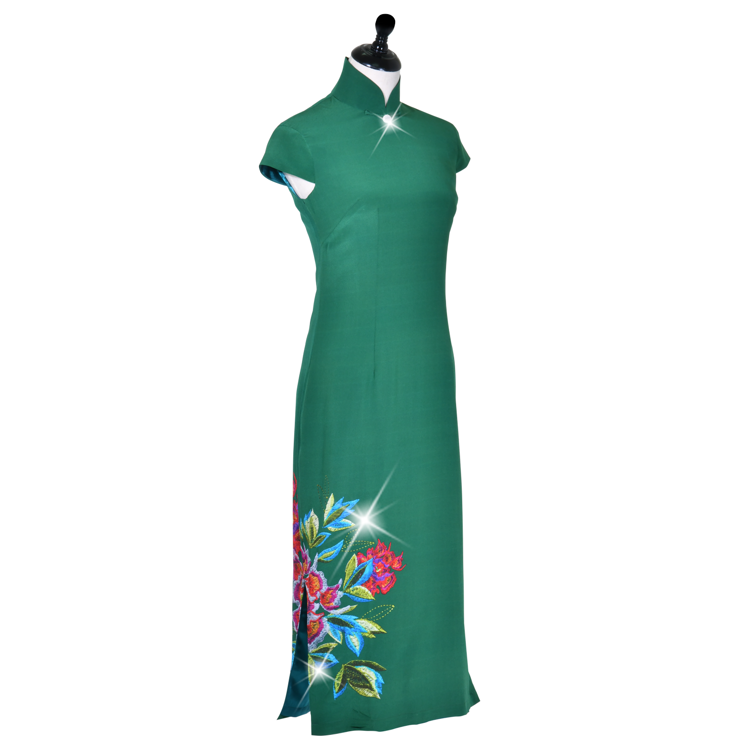 【PEONY】 100% Silk Crystal Cheongsam