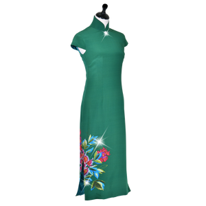 【PEONY】 100% Silk Crystal Cheongsam