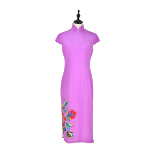 【PEONY】 100% Silk Crystal Cheongsam