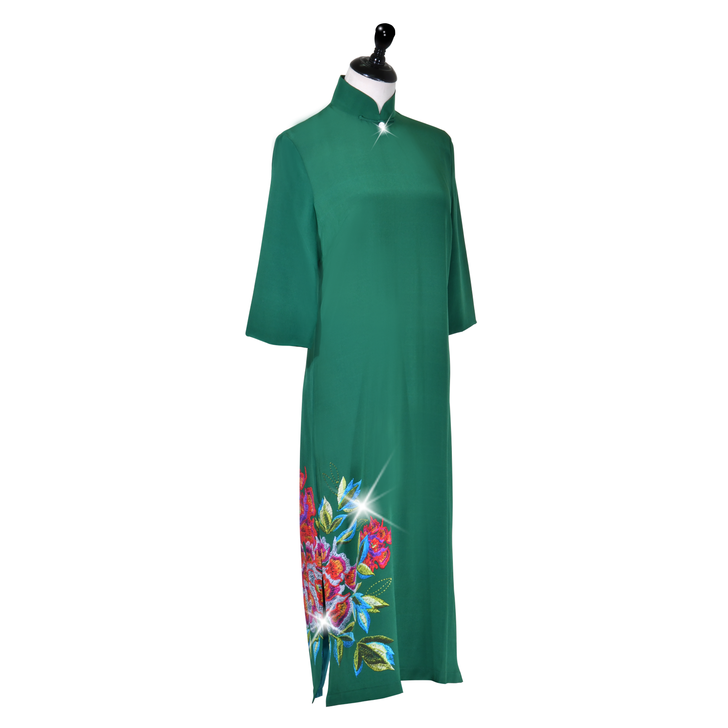 【PEONY】100%  Silk Crystal Cheongsam