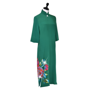 【PEONY】100%  Silk Crystal Cheongsam