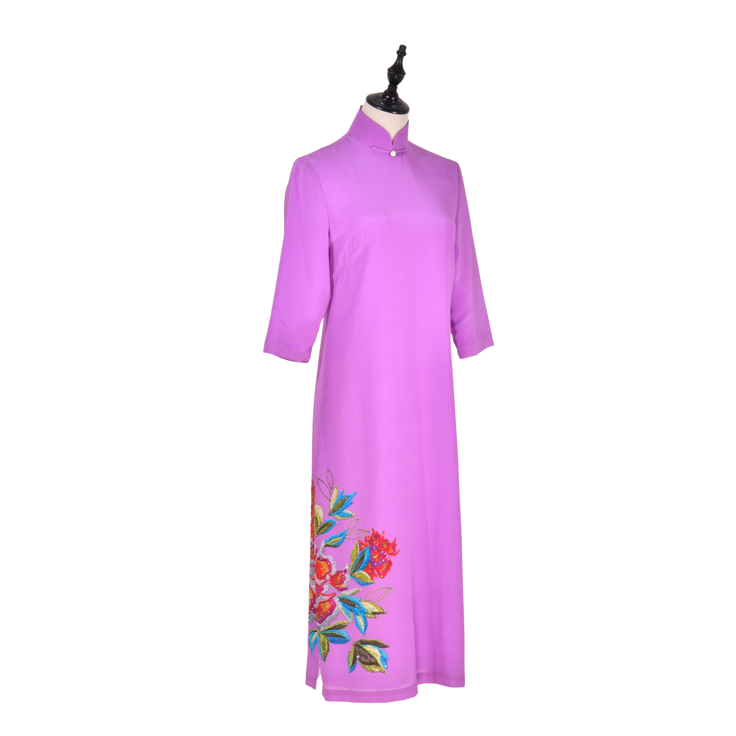 【PEONY】100%  Silk Crystal Cheongsam