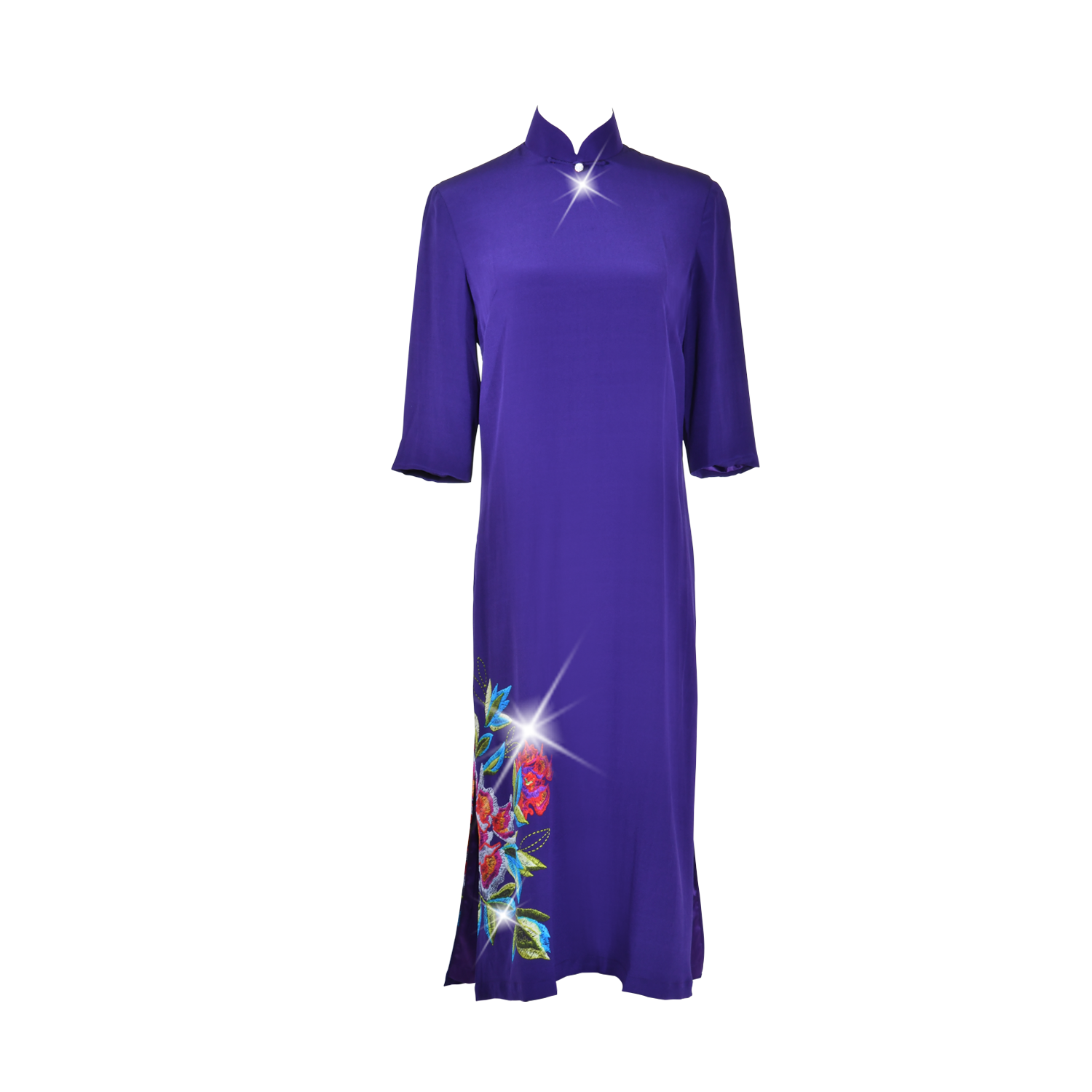 【PEONY】100%  Silk Crystal Cheongsam