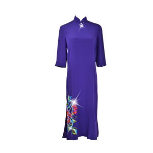 【PEONY】100%  Silk Crystal Cheongsam