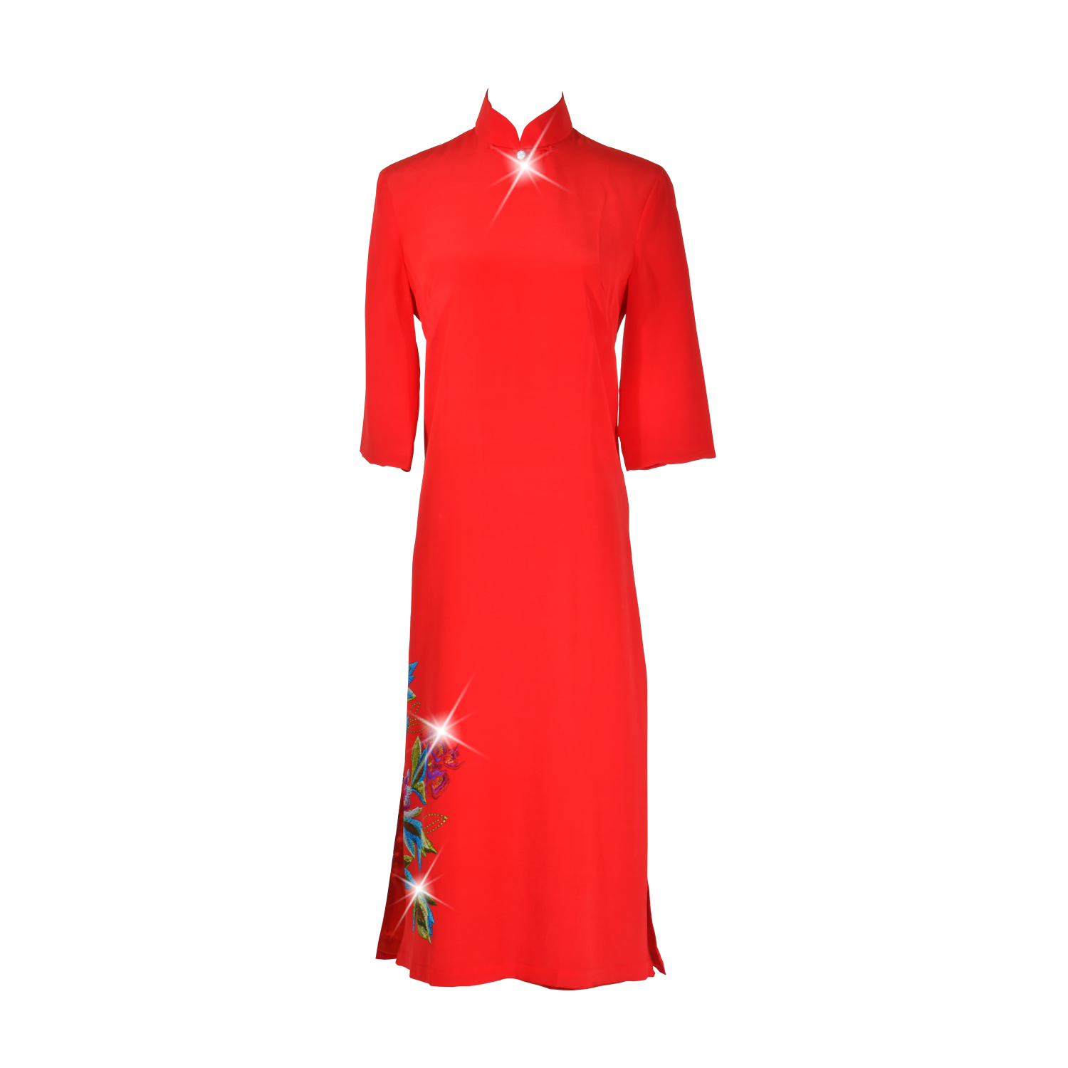 【PEONY】100%  Silk Crystal Cheongsam