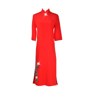 【PEONY】100%  Silk Crystal Cheongsam