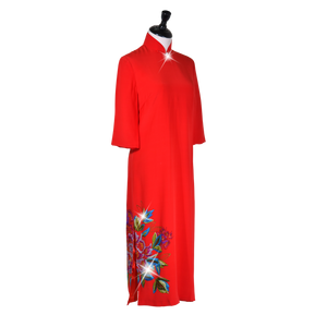 【PEONY】100%  Silk Crystal Cheongsam