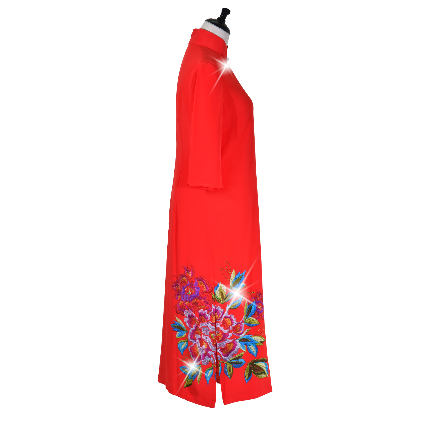 【PEONY】100%  Silk Crystal Cheongsam