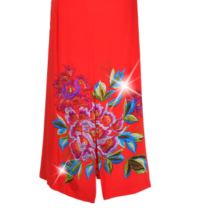 【PEONY】100%  Silk Crystal Cheongsam