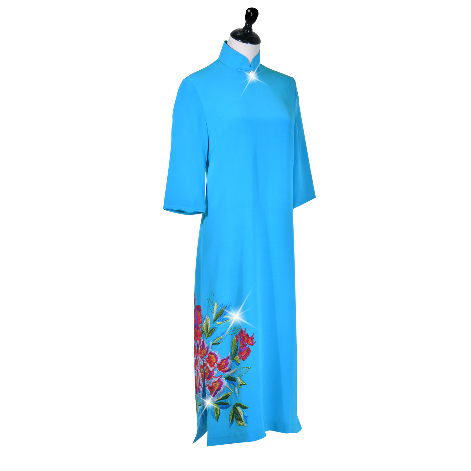 【PEONY】100%  Silk Crystal Cheongsam