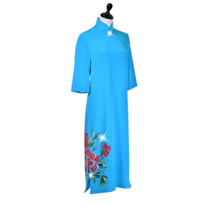 【PEONY】100%  Silk Crystal Cheongsam