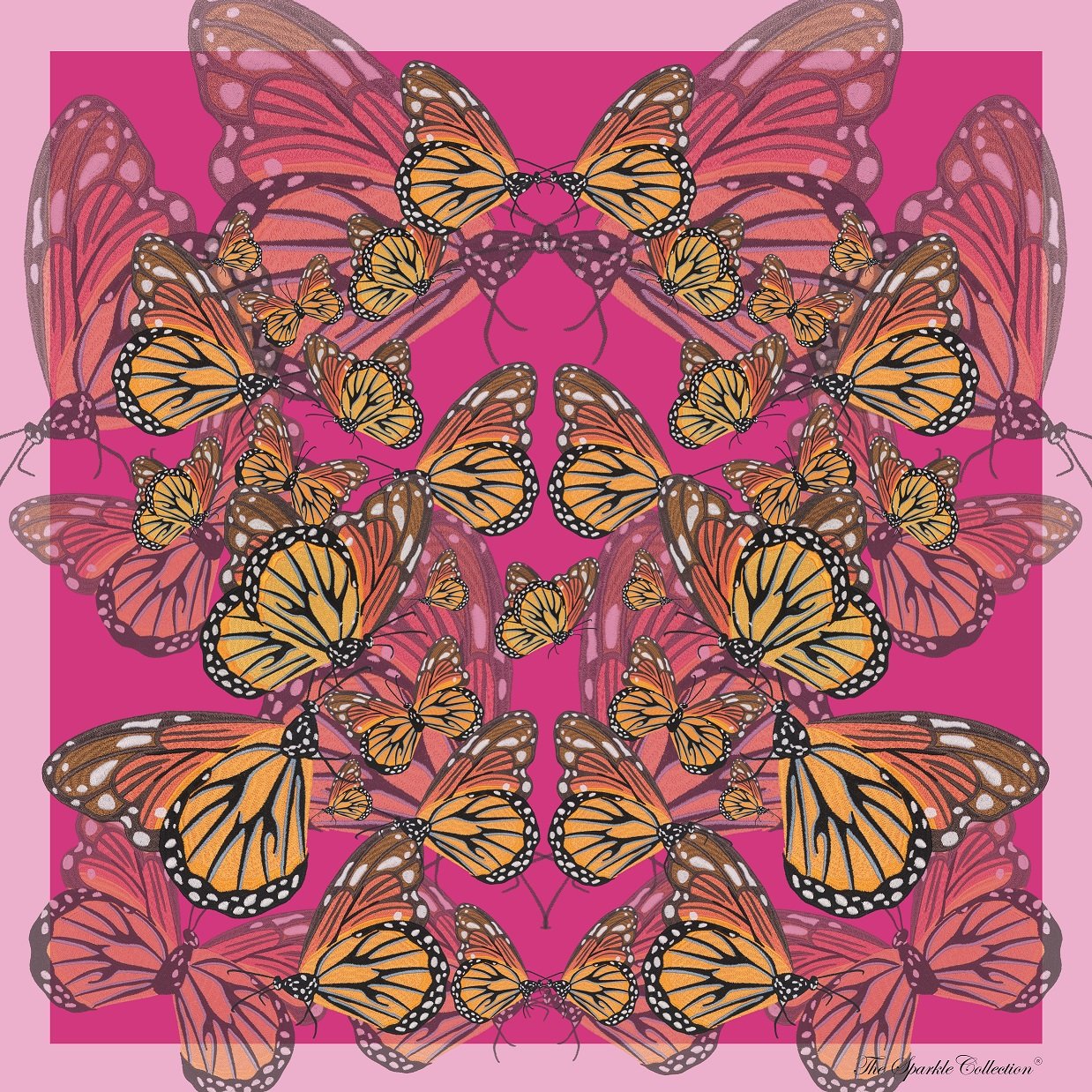 【BUTTERFLY】100% Silk Scarf with Crystals　