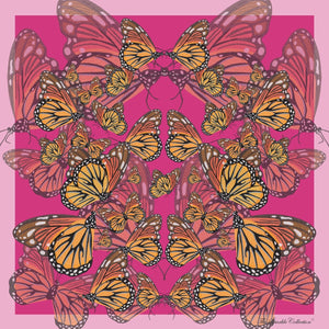 【BUTTERFLY】100% Silk Scarf with Crystals　