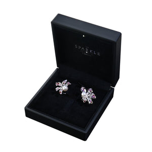 【BAUHINIA】925 Sterling Silver Pink & Purple Gemstone Earrings