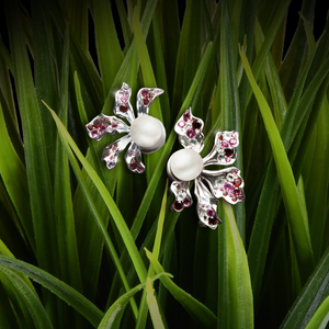 【BAUHINIA】925 Sterling Silver Pink & Purple Gemstone Earrings