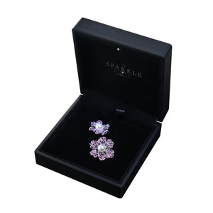 【NEMOPHILA】925 Sterling Silver Pink & Purple Gemstone Earrings