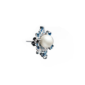 【NEMOPHILA】925 Sterling Silver Blue & White Gemstone Earrings