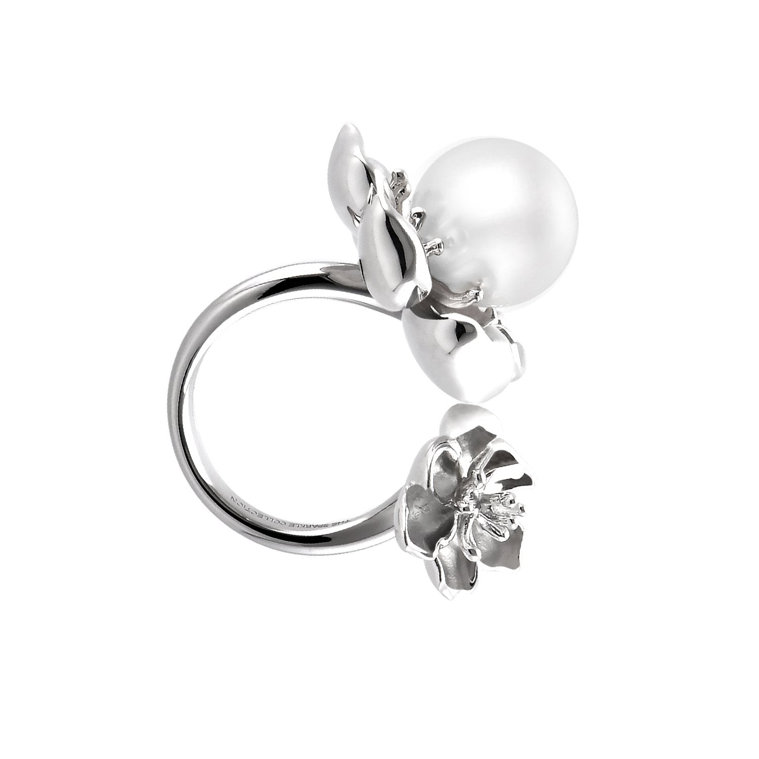 【PEONY】925 Sterling Silver Ring with Crystal Pearl