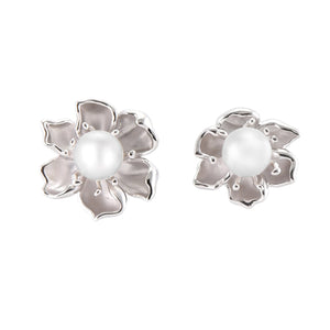 【PEONY】925 Sterling Silver Earrings with Crystal Pearls