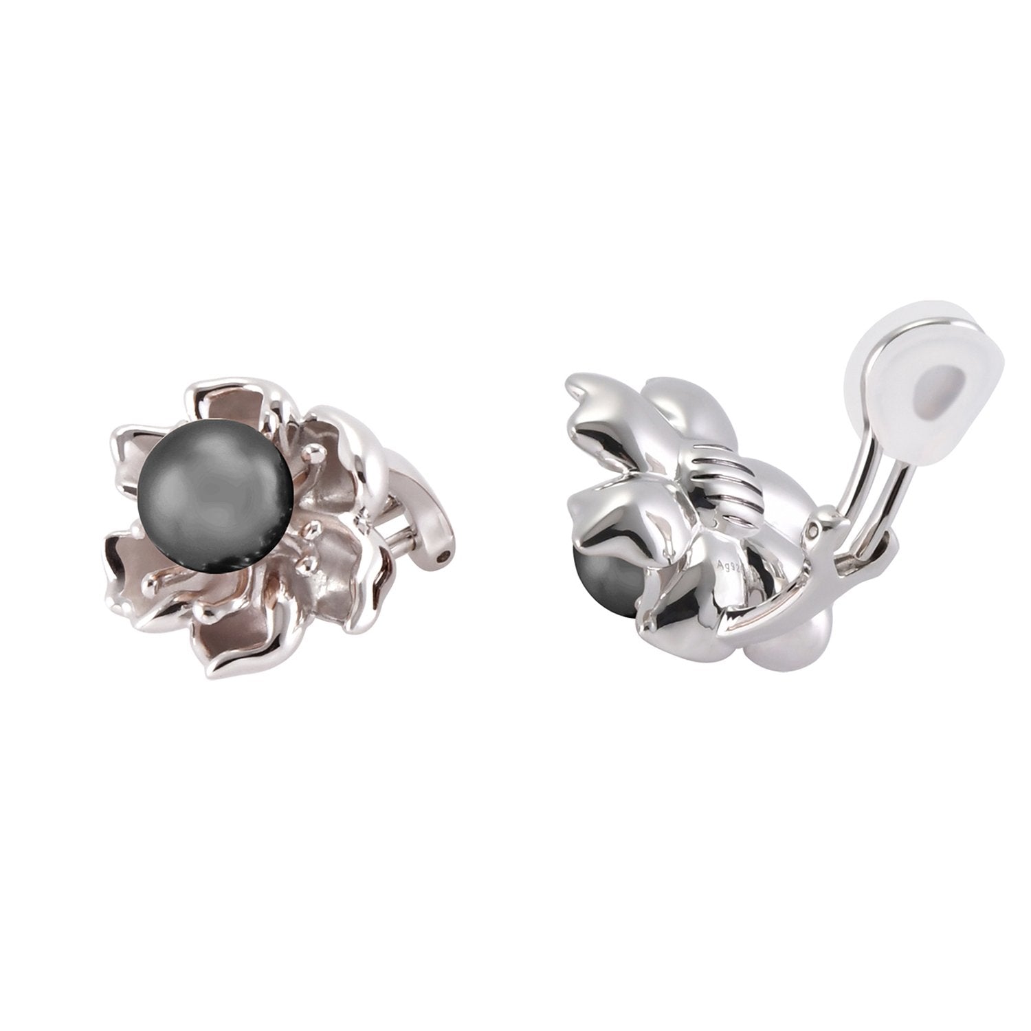 【PEONY】925 Sterling Silver Earrings with Crystal Pearls