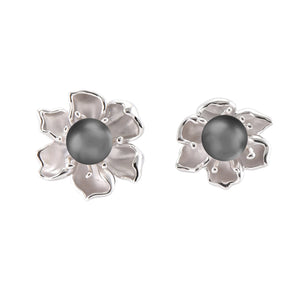 【PEONY】925 Sterling Silver Earrings with Crystal Pearls