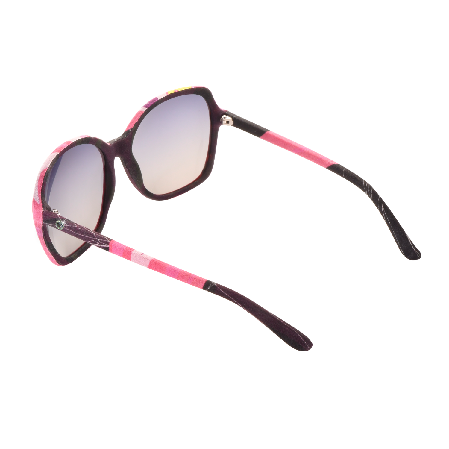 【BAUHINIA】Hand-made 100% Silk-wrapped Sunglasses with Crystals UV400