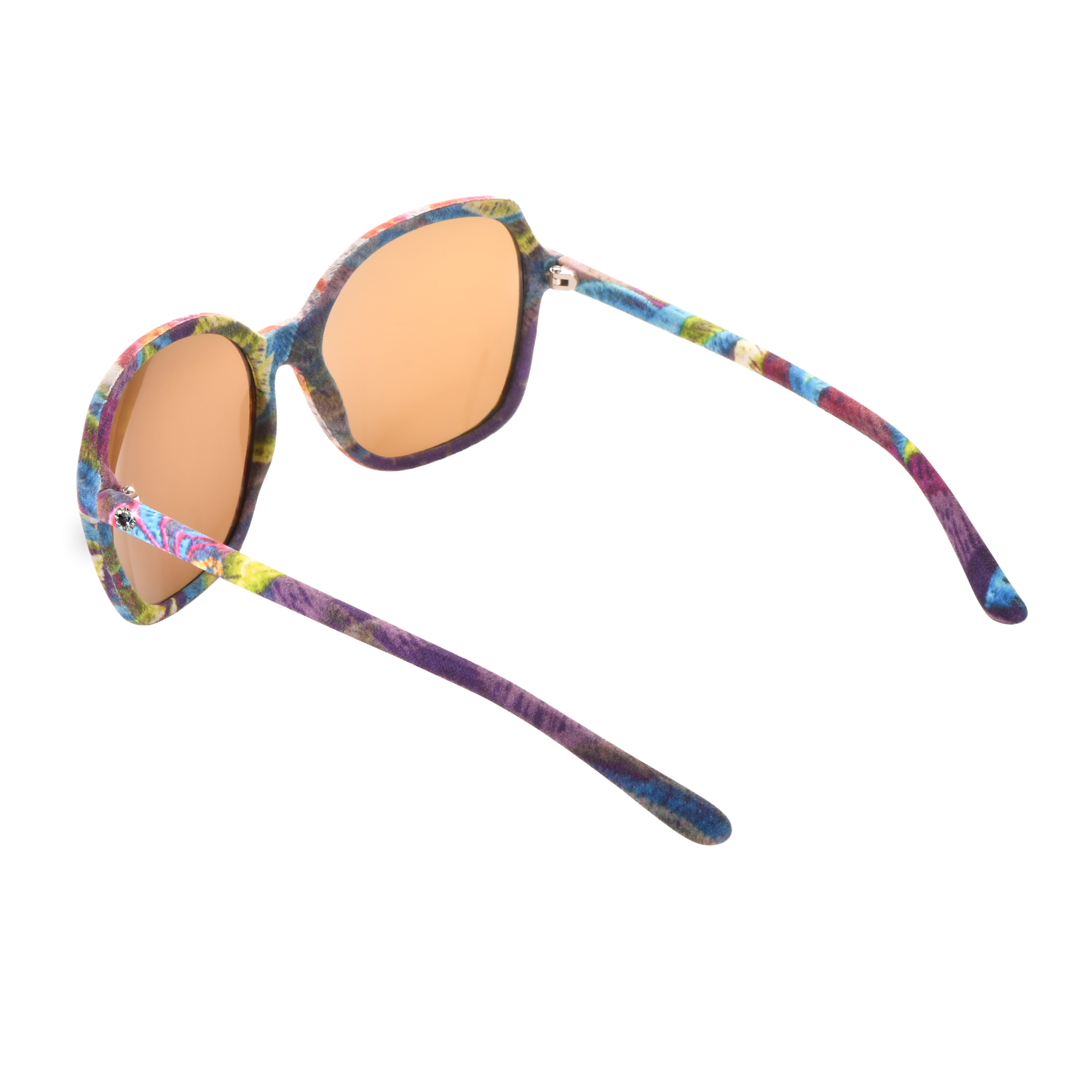 【PEONY】Hand-made 100% Silk-wrapped Sunglasses with Crystals UV400