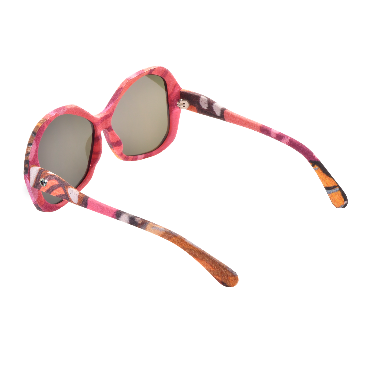 【BUTTERFLY】Hand-made 100% Silk-wrapped Sunglasses with Crystals UV400