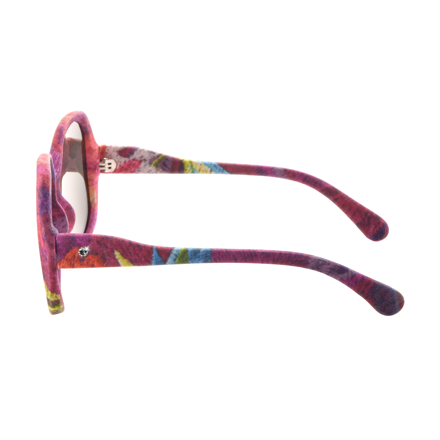 【PEONY】Hand-made 100% Silk-wrapped Sunglasses with Crystals UV400