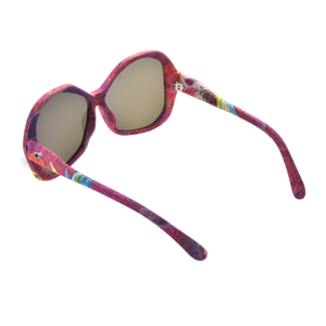 【PEONY】Hand-made 100% Silk-wrapped Sunglasses with Crystals UV400