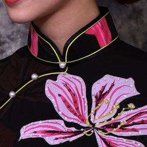 【BAUHINIA】100% Silk Crystal Cheongsam