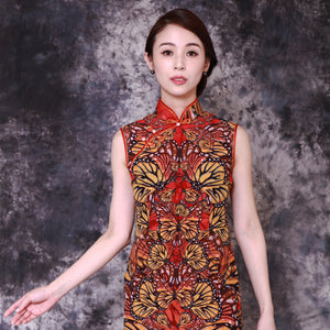 【BUTTERFLY】100% Silk Crystal Cheongsam