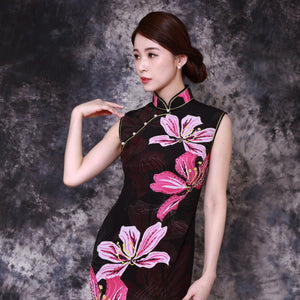 【BAUHINIA】100% Silk Crystal Cheongsam