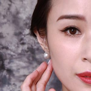 【PEARL】925 Sterling Silver Earrings with Crystal Pearls